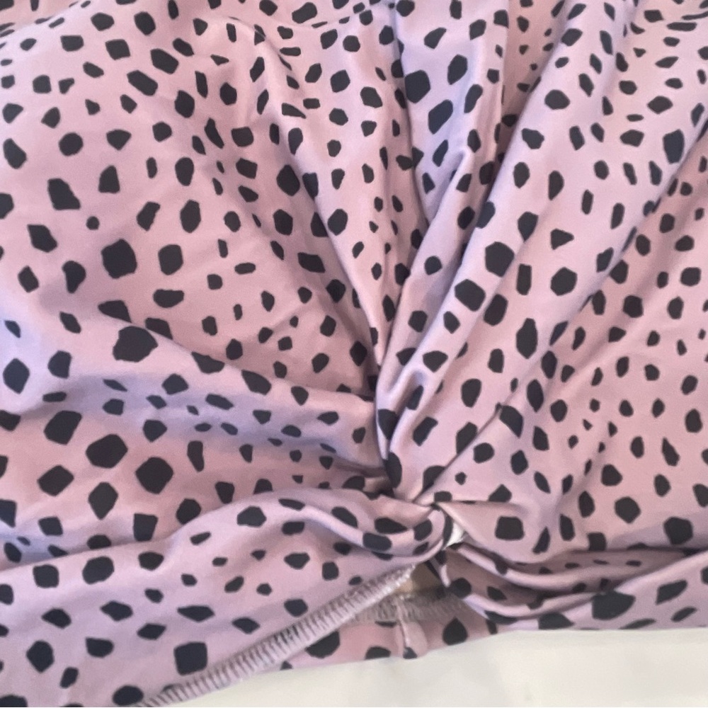 Kona Sol Purple and Black Spotted Racerback Bathing Suit Top - Picture 3 of 11